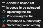 Upload status