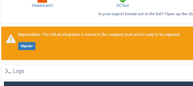 Gitlab deprecation notice